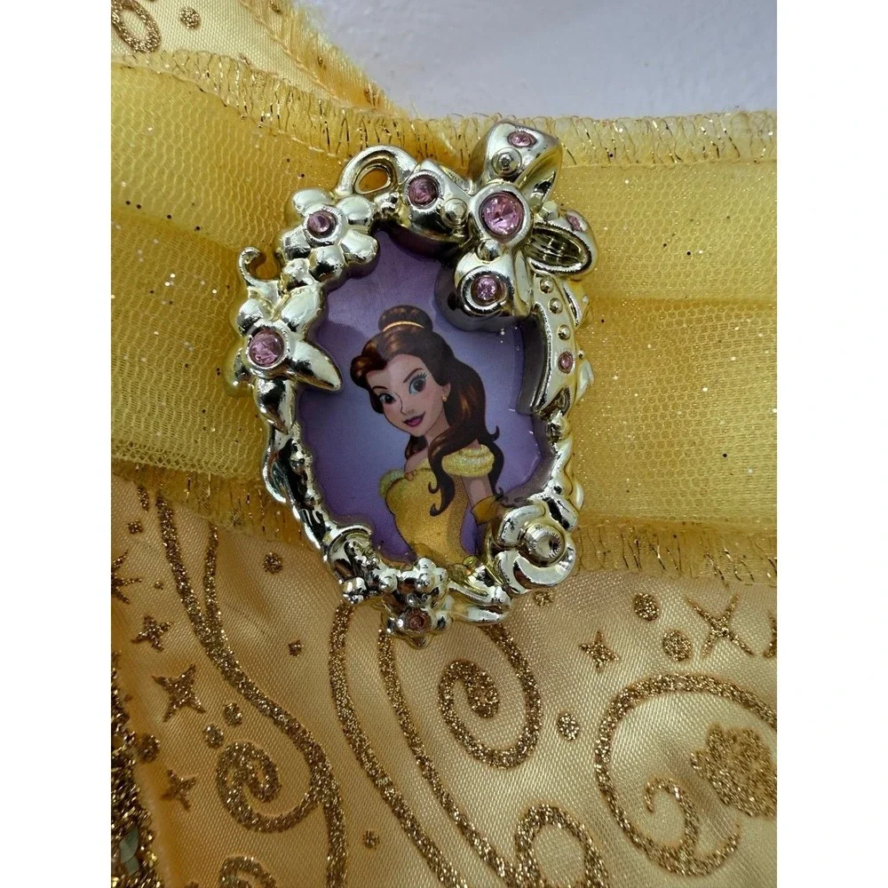 Disney Princess Belle Costume Dress Girls Size M 8-10 Yellow Beauty and the Beas